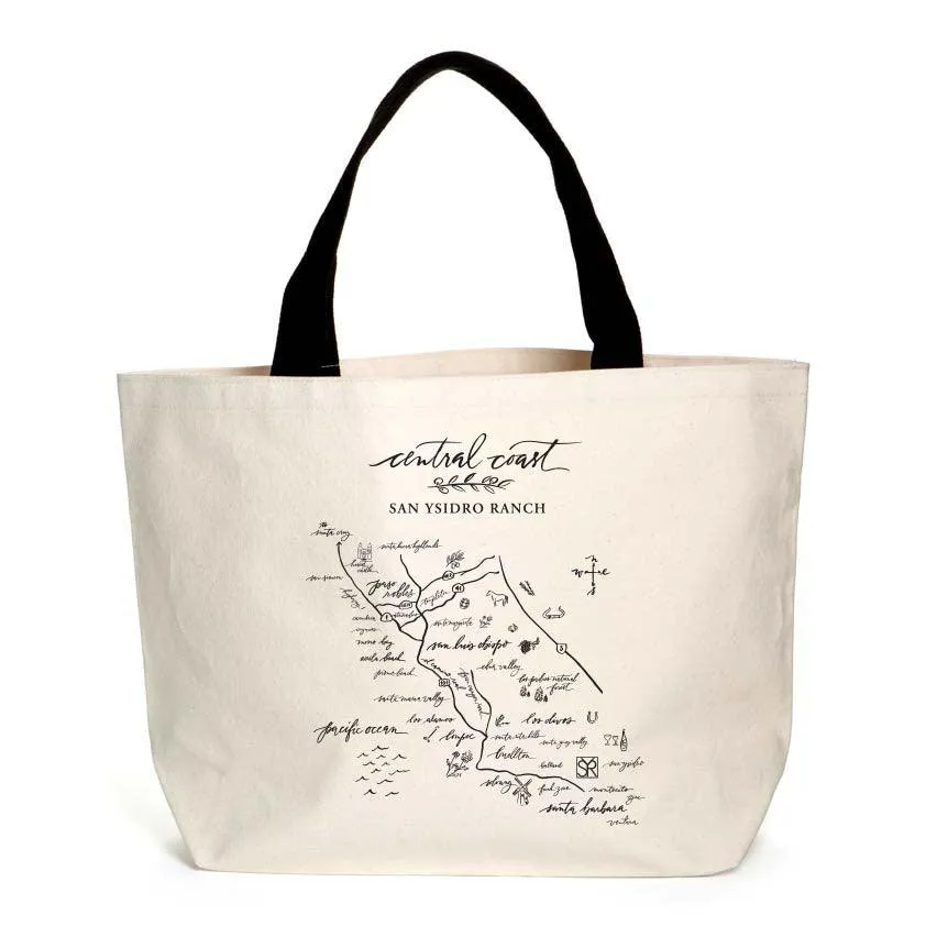 20 Oz. Heavyweight Canvas Tote Printed with a Customizable CALLIGRAPHY MAP Design