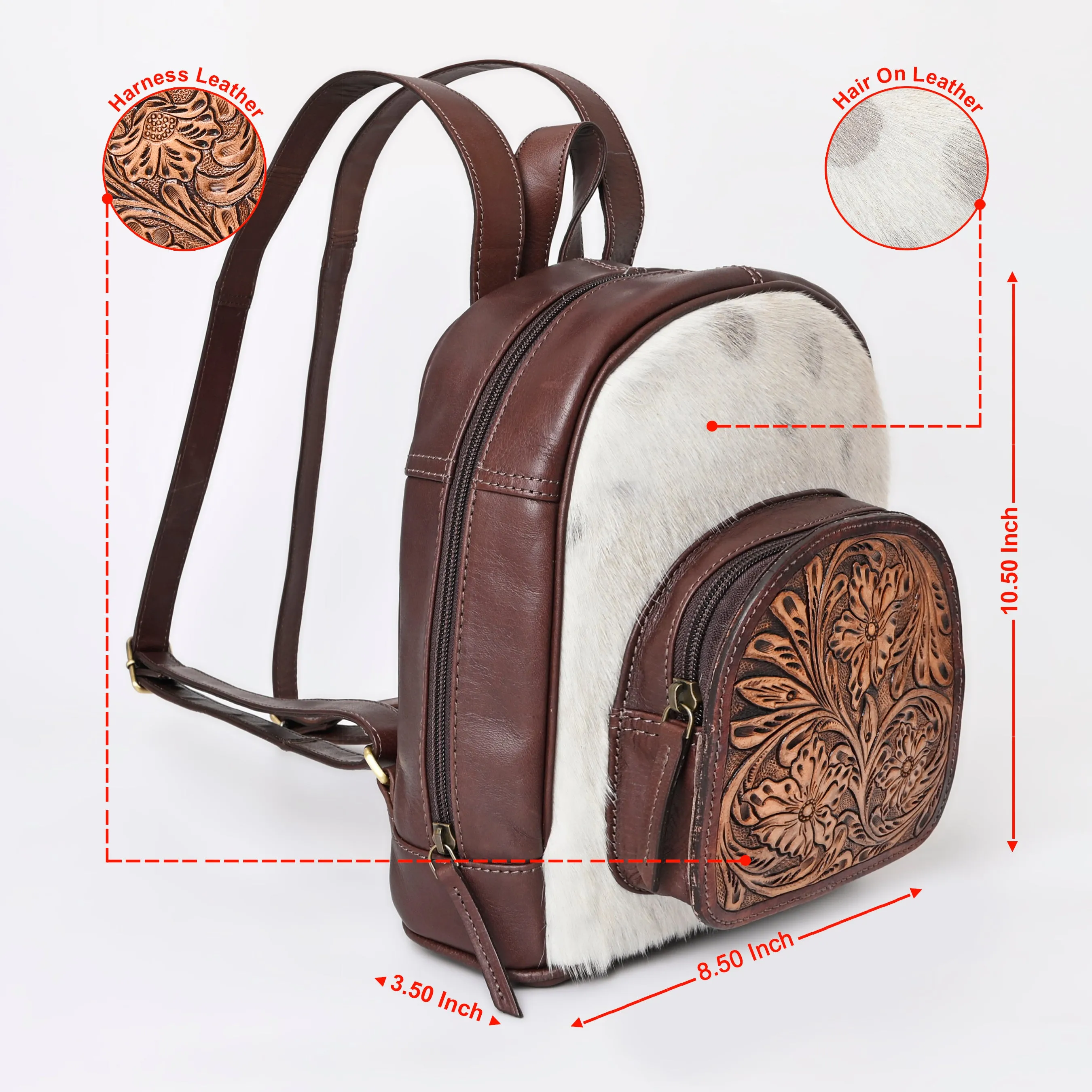 A&A-1049 Montana West Genuine Leather Collection Hair-On Mini Backpack