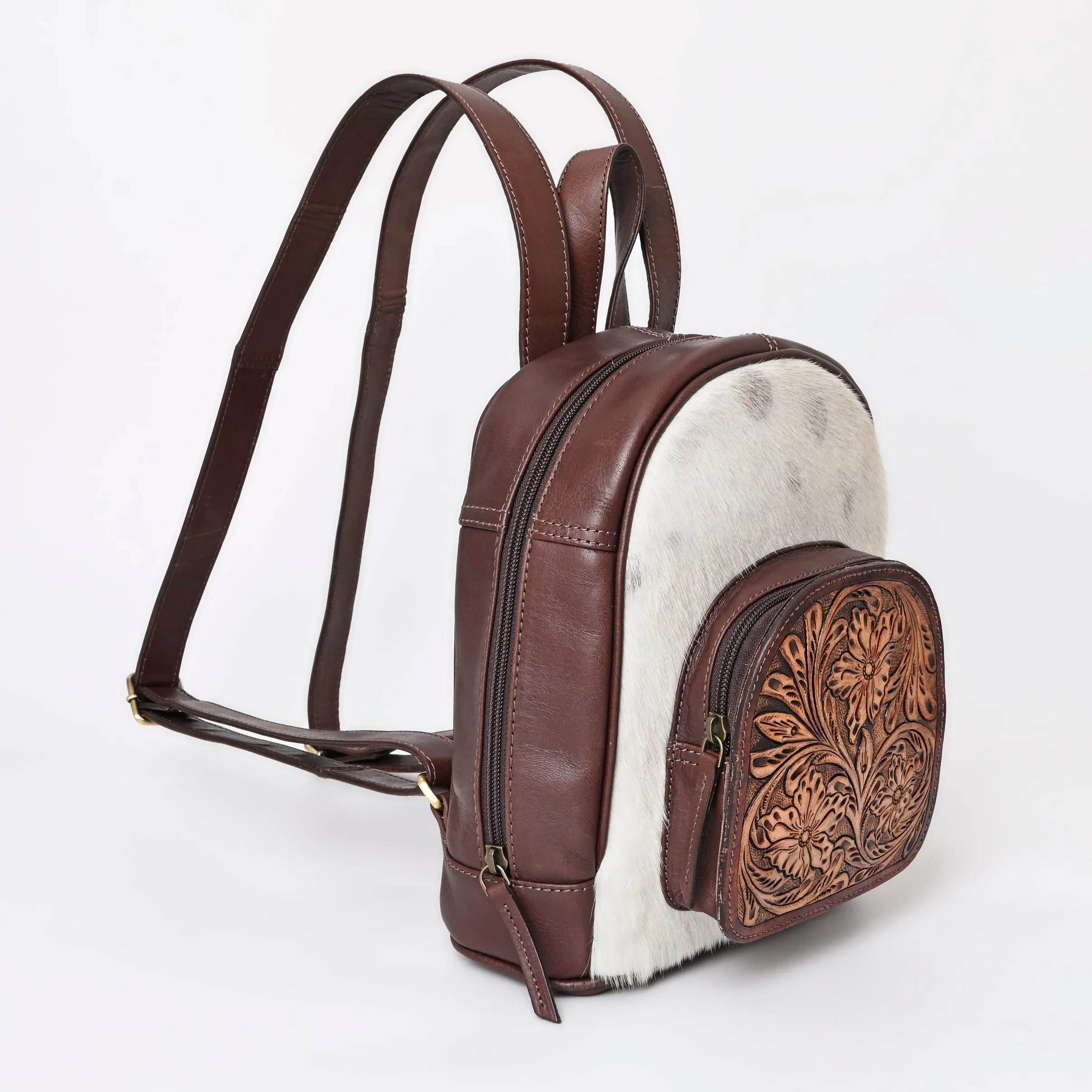 A&A-1049 Montana West Genuine Leather Collection Hair-On Mini Backpack