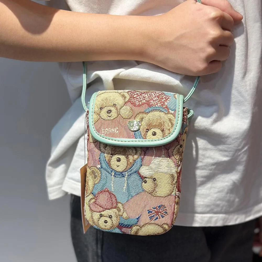 AG Collective Cute Bear Mini Crossbody Phone Bag Casual Small Shoulder Bag