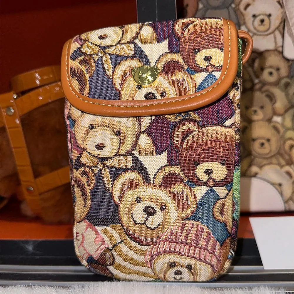 AG Collective Cute Bear Mini Crossbody Phone Bag Casual Small Shoulder Bag