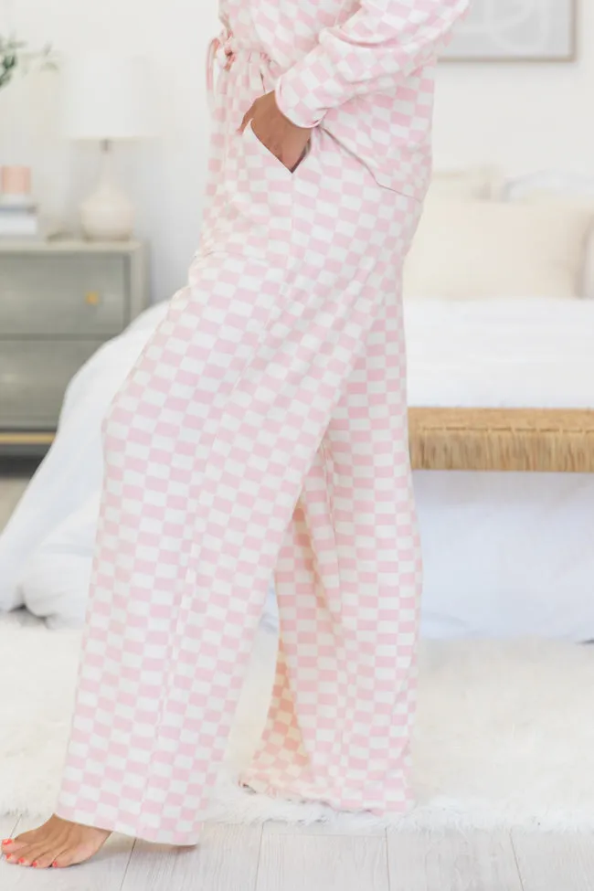 Angelic Aura Pink Checkered Pajama Pants DOORBUSTER