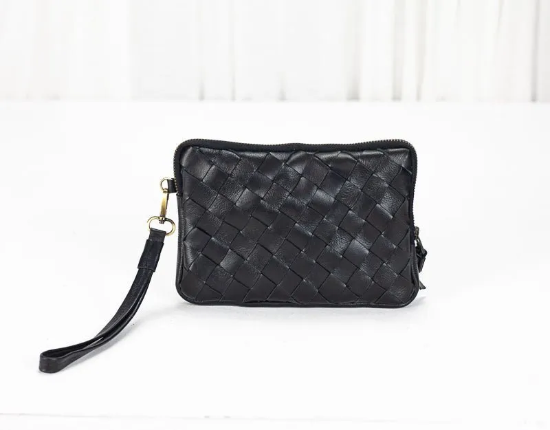 Antheia clutch wallet - Black leather