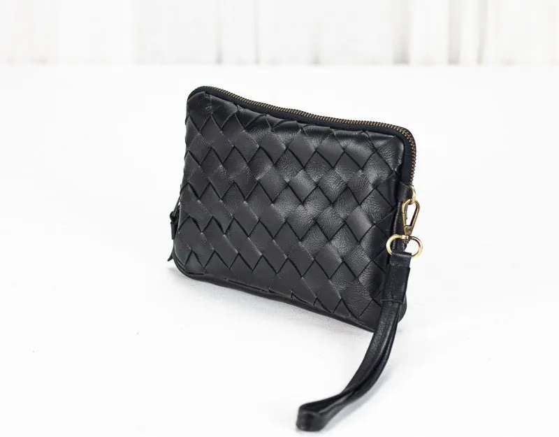 Antheia clutch wallet - Black leather