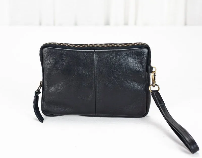 Antheia clutch wallet - Black leather