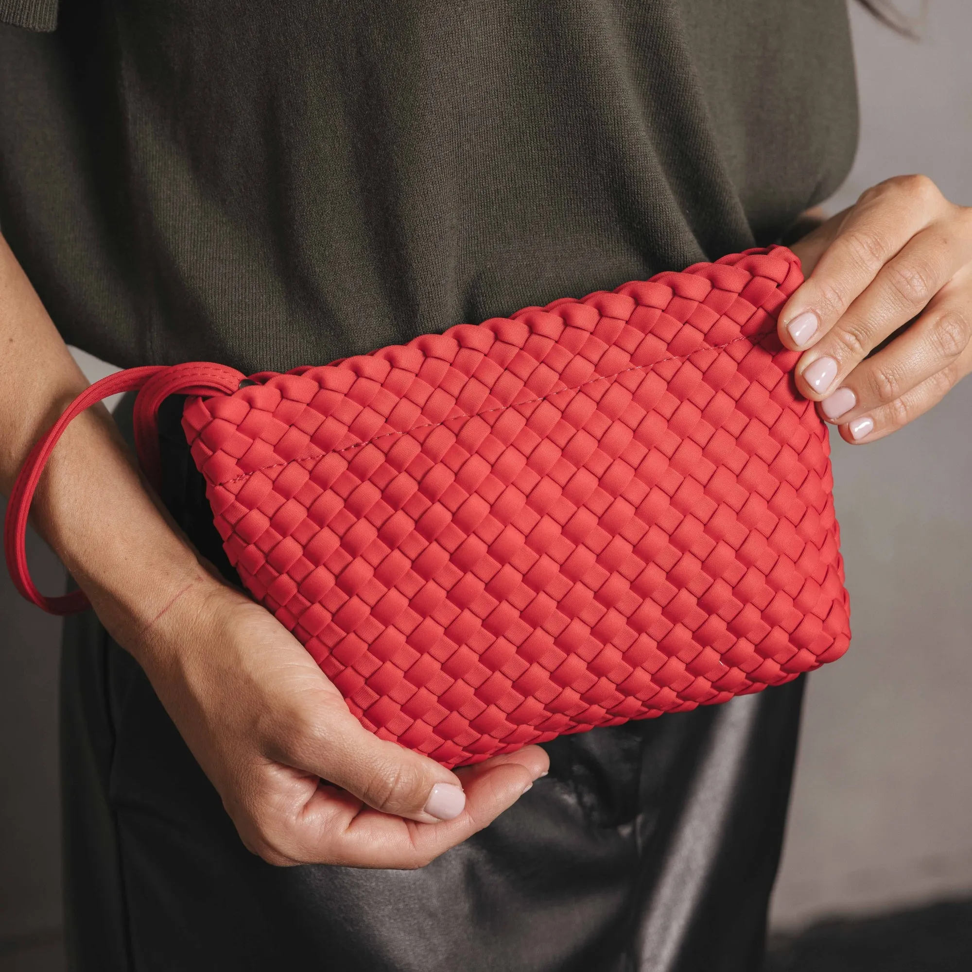 Aria Red Clutch Crossbody Bag