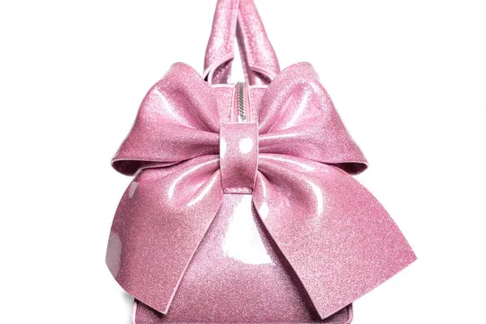 Bashful Blush Sparkle Mini Tote with Double Bows