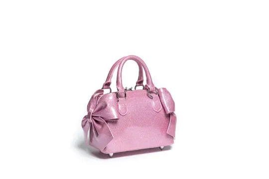 Bashful Blush Sparkle Mini Tote with Double Bows