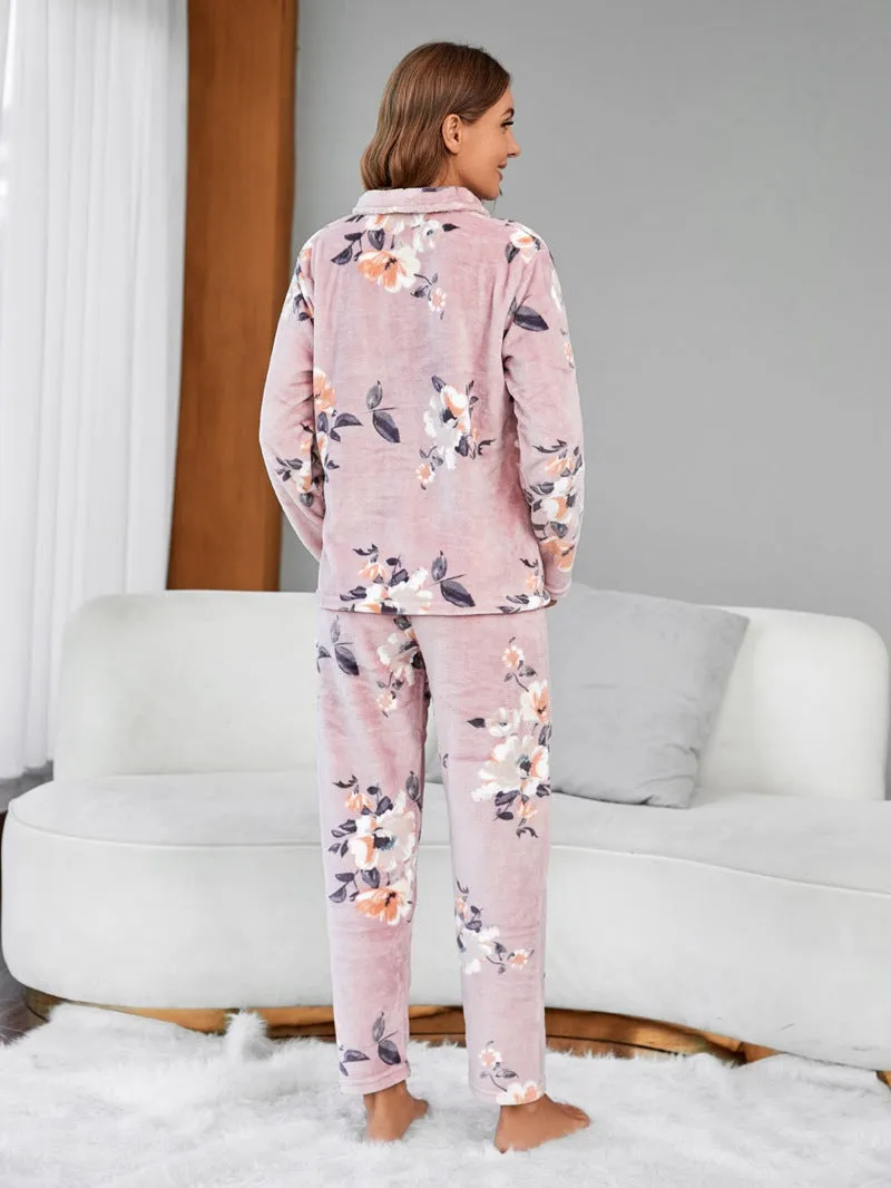 BerriesJam - 2024 Velvet Pajamas Thickened Coral Velvet Casual Home Clothes