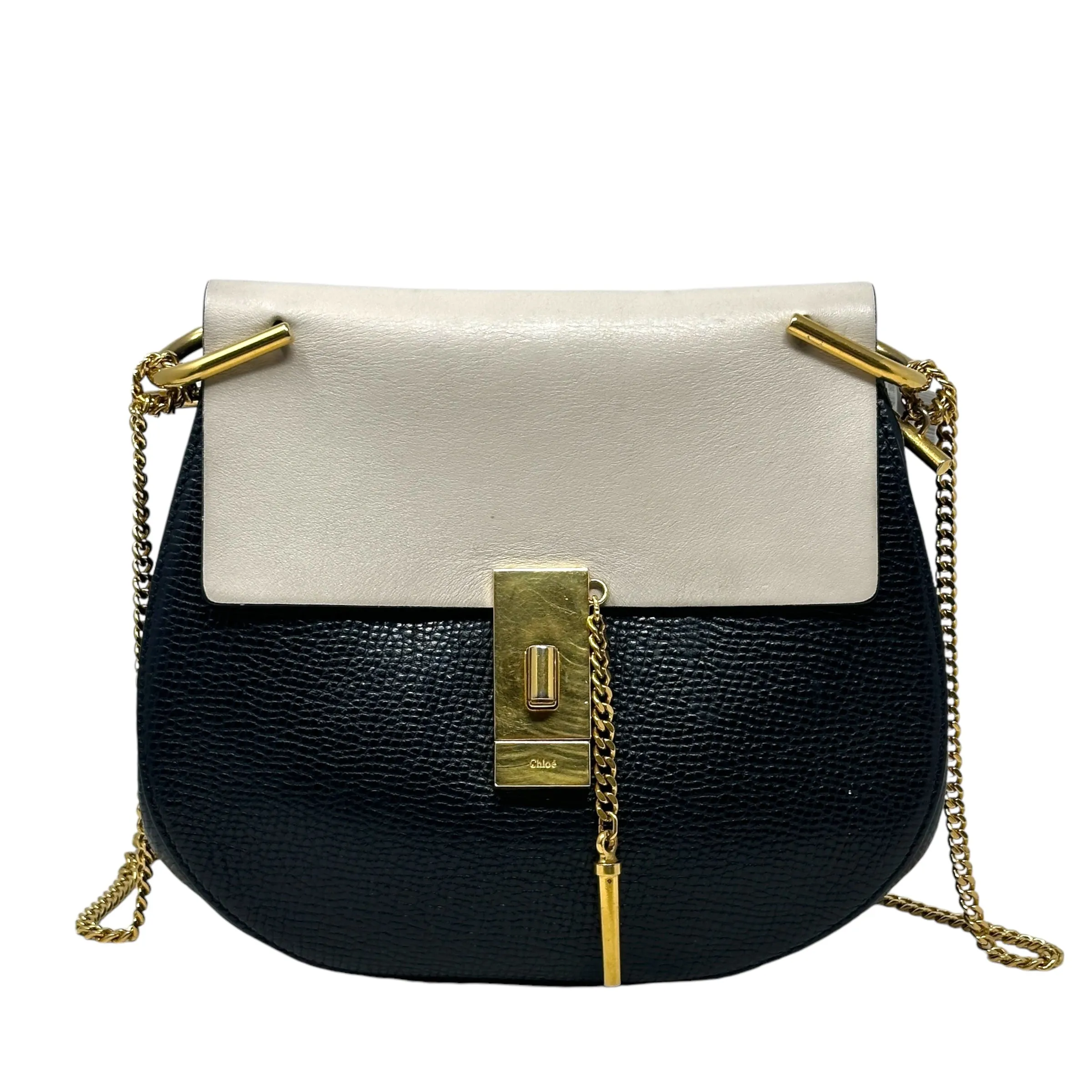 Bicolor Mini Drew Crossbody Bag Luxury Designer By ChloeIn Grained Calfskin Leather, Size: Small