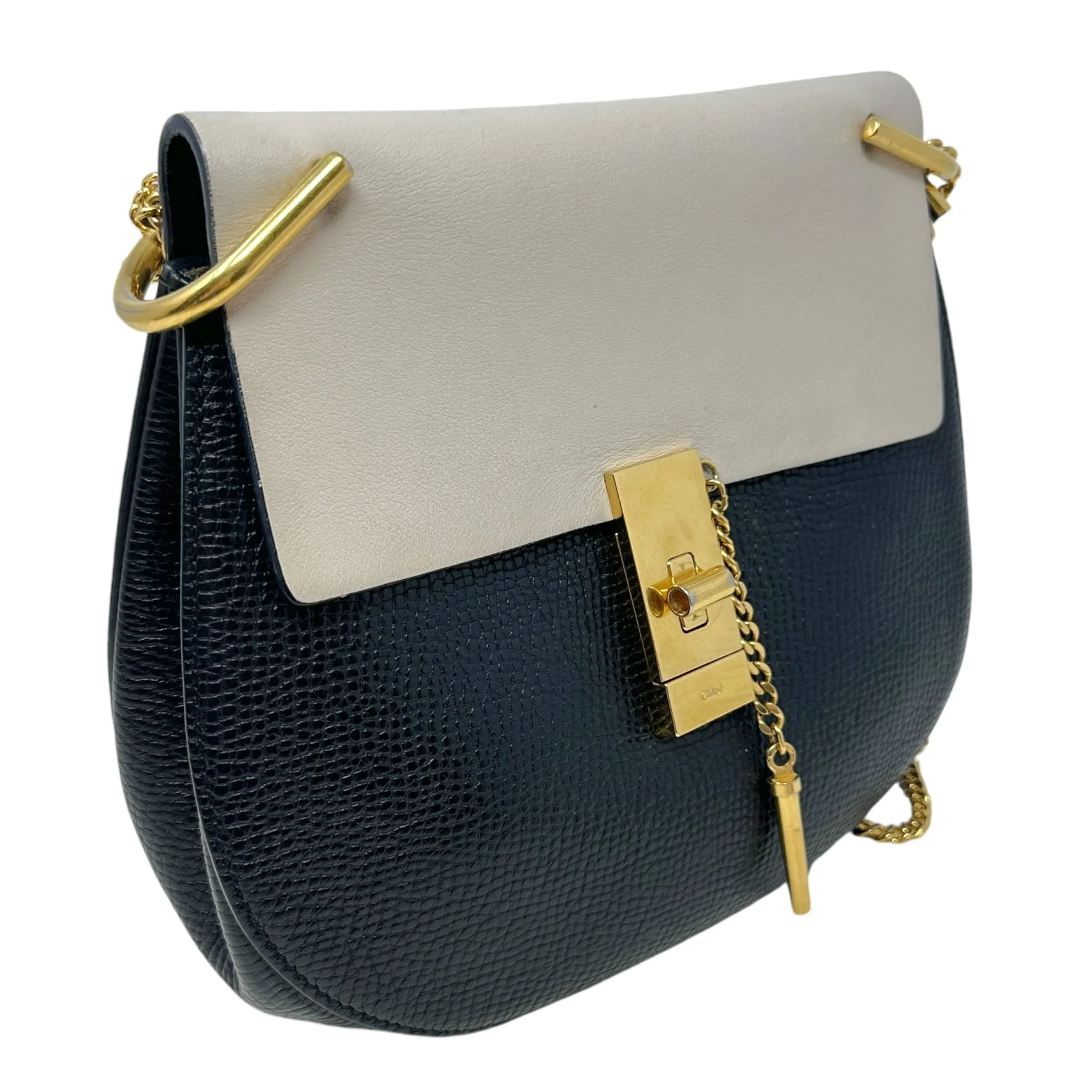 Bicolor Mini Drew Crossbody Bag Luxury Designer By ChloeIn Grained Calfskin Leather, Size: Small