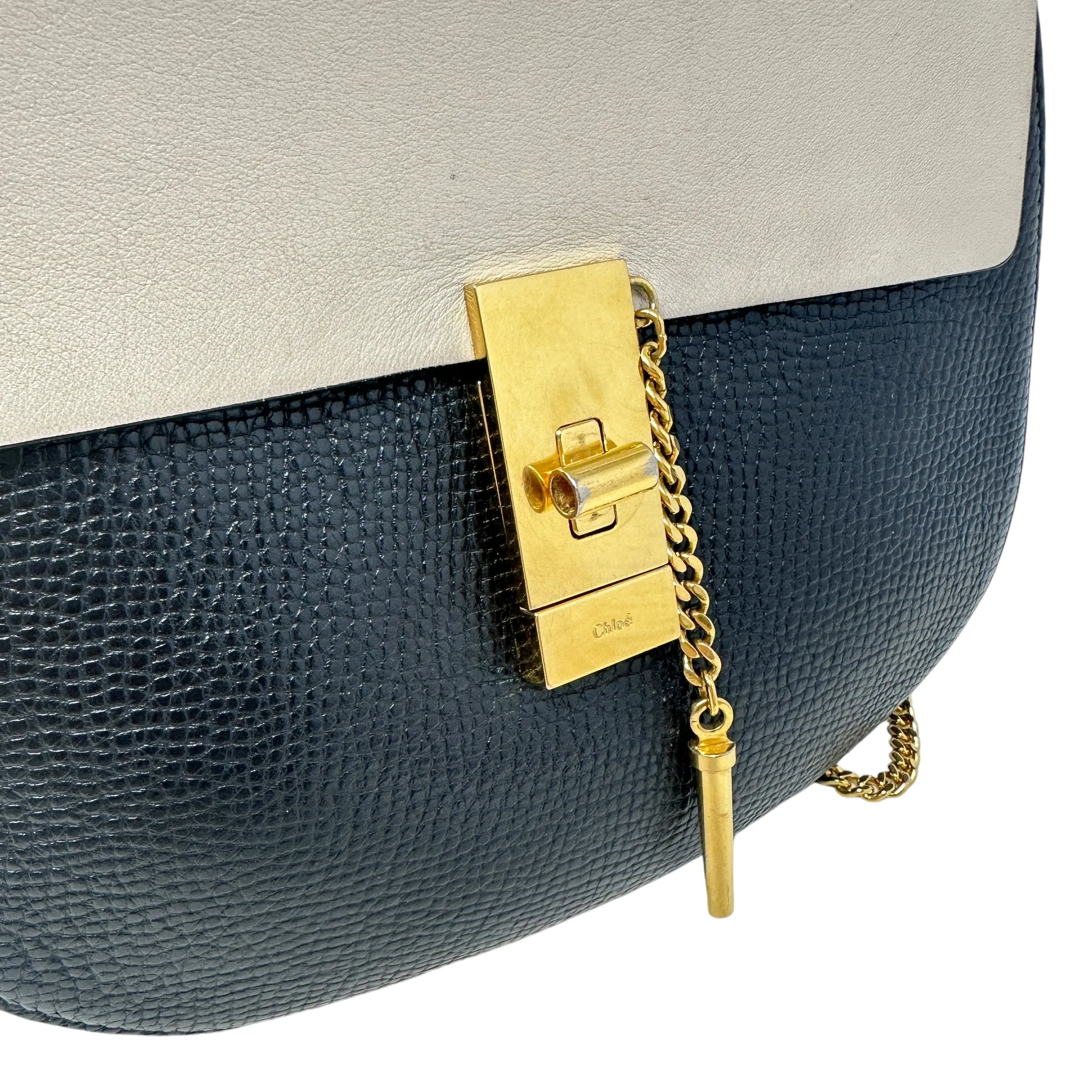 Bicolor Mini Drew Crossbody Bag Luxury Designer By ChloeIn Grained Calfskin Leather, Size: Small