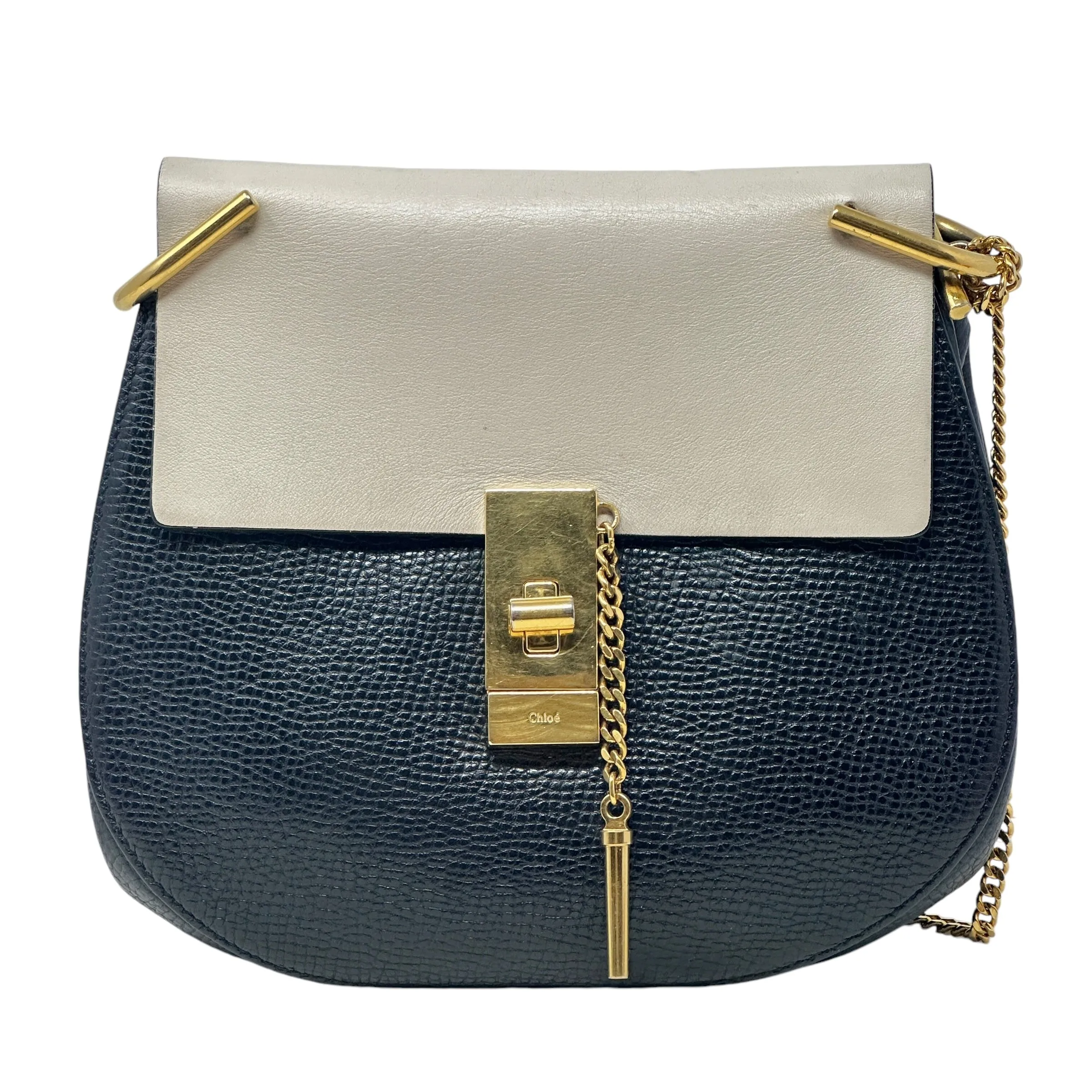 Bicolor Mini Drew Crossbody Bag Luxury Designer By ChloeIn Grained Calfskin Leather, Size: Small