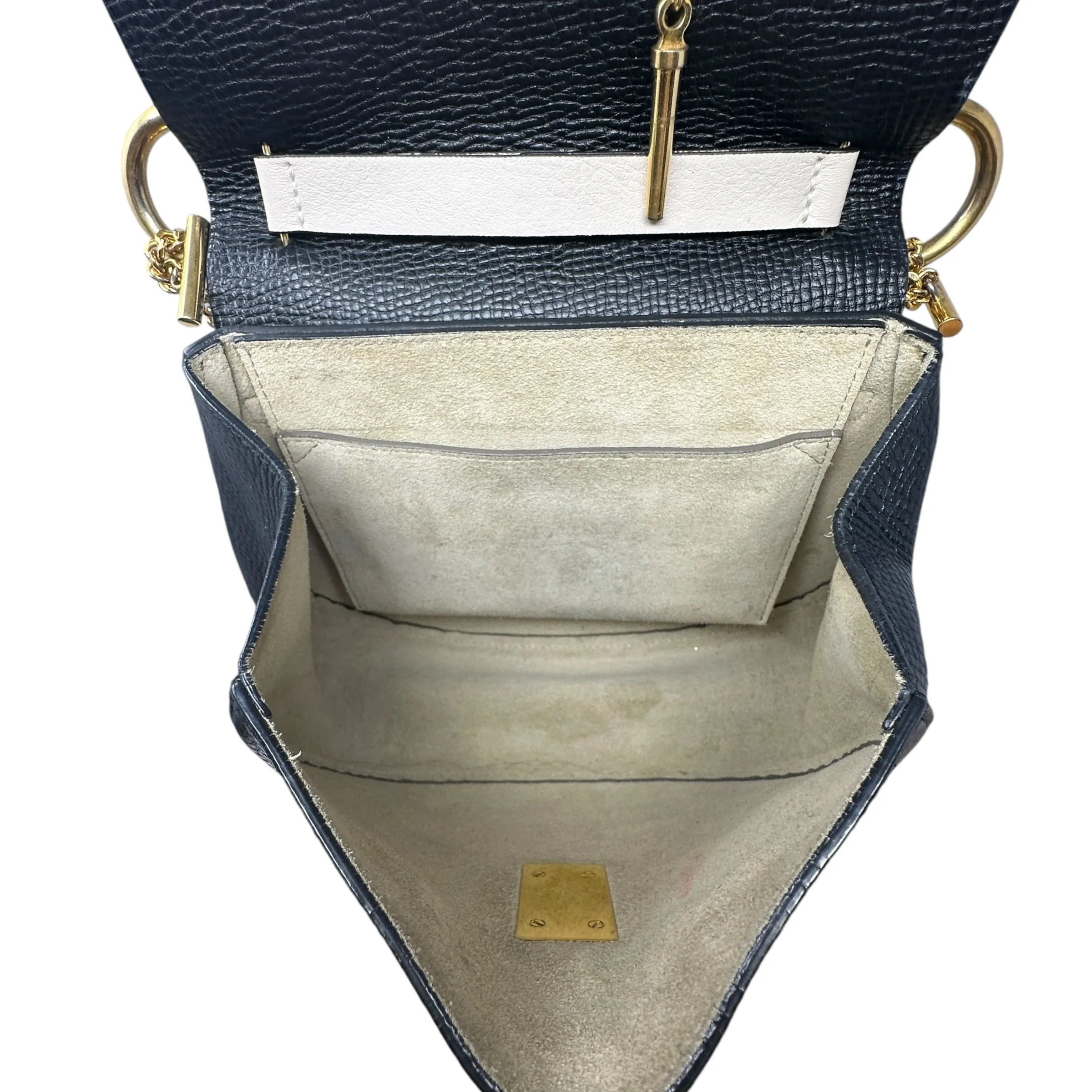 Bicolor Mini Drew Crossbody Bag Luxury Designer By ChloeIn Grained Calfskin Leather, Size: Small