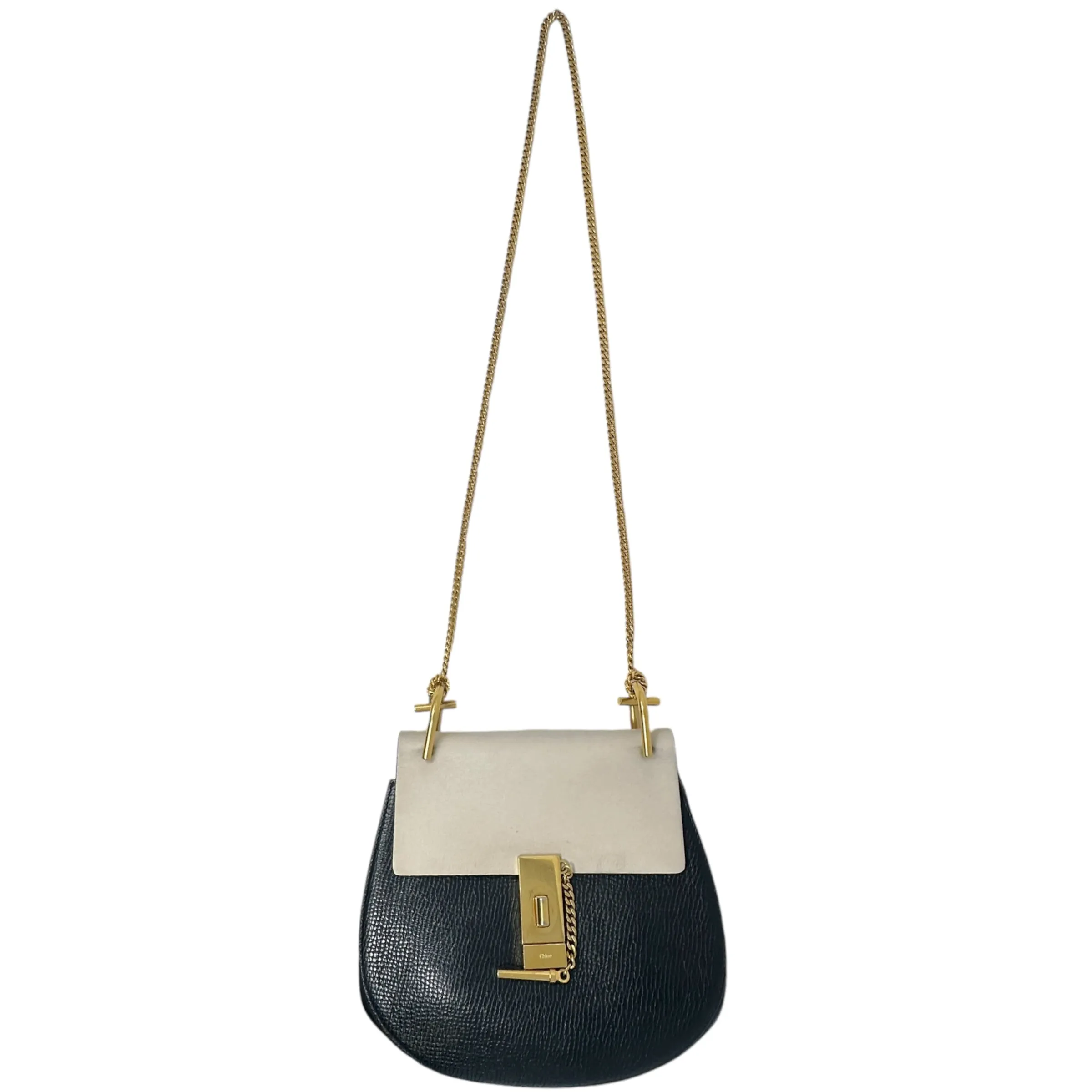 Bicolor Mini Drew Crossbody Bag Luxury Designer By ChloeIn Grained Calfskin Leather, Size: Small