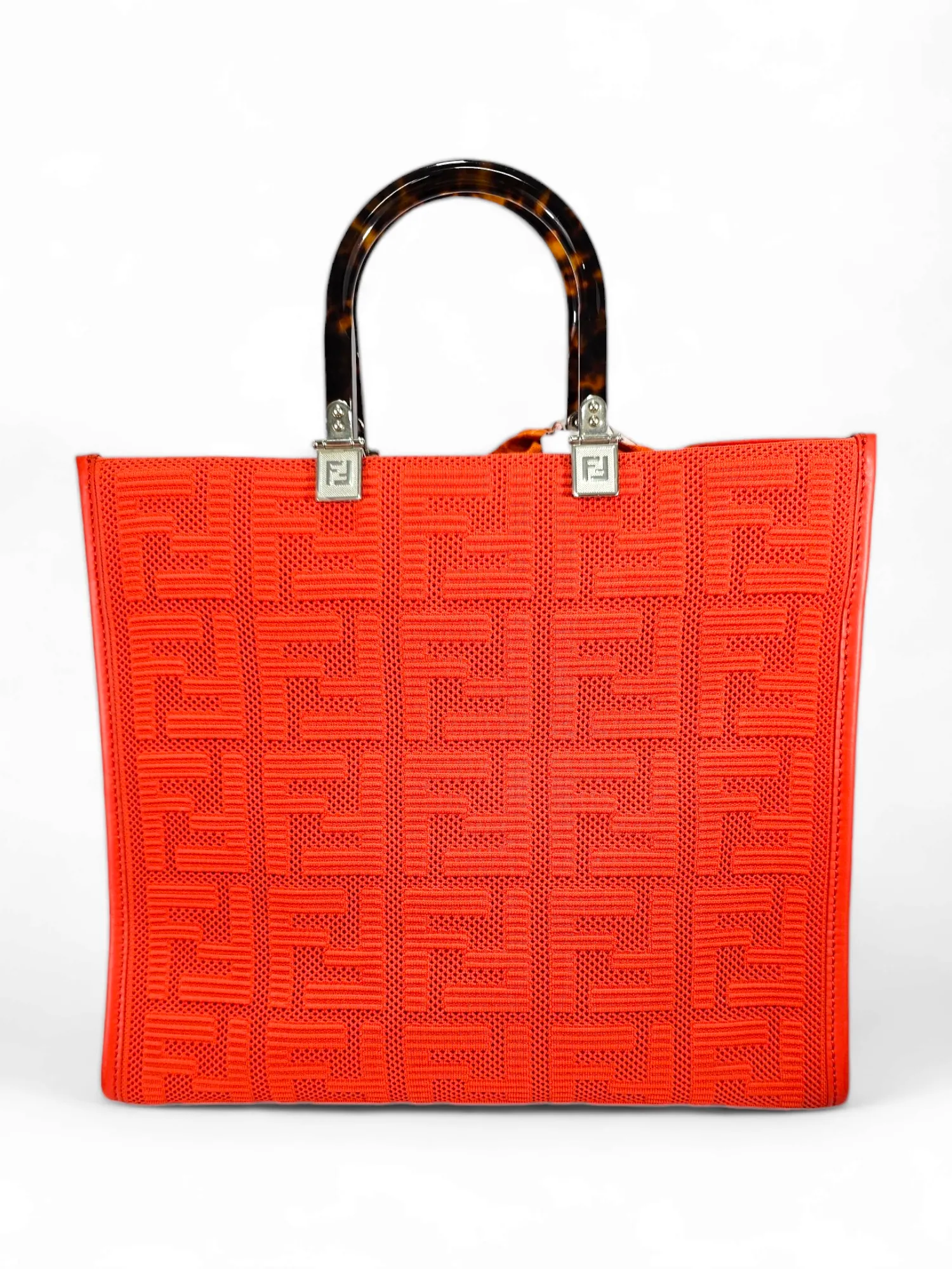 Bolsa Fendi Sunshine Laranja Ferragem Prata