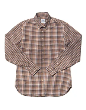 BROWN WITH NAVY/WHITE PANE SPORT SHIRT