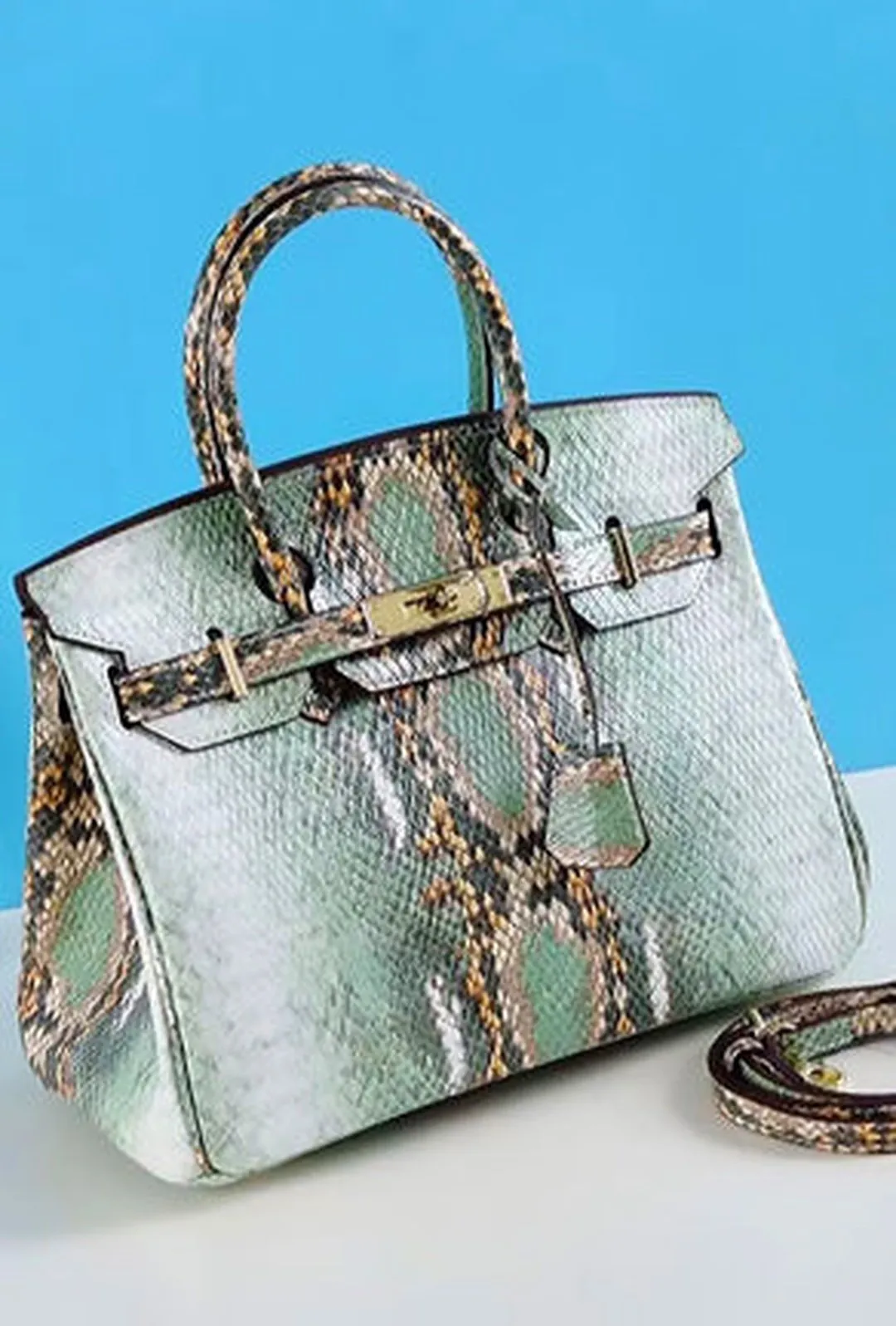 BRYZELL - PYTHON PRINT KELLY BAG