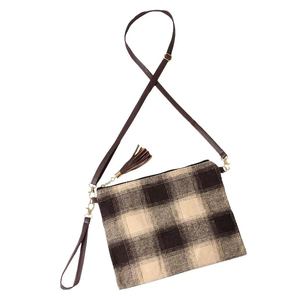 Buffalo Check Crossbody Clutch Bag