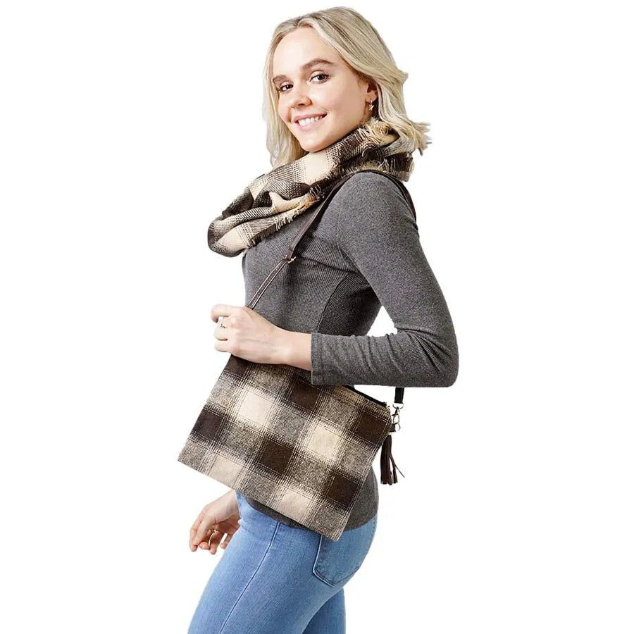 Buffalo Check Crossbody Clutch Bag