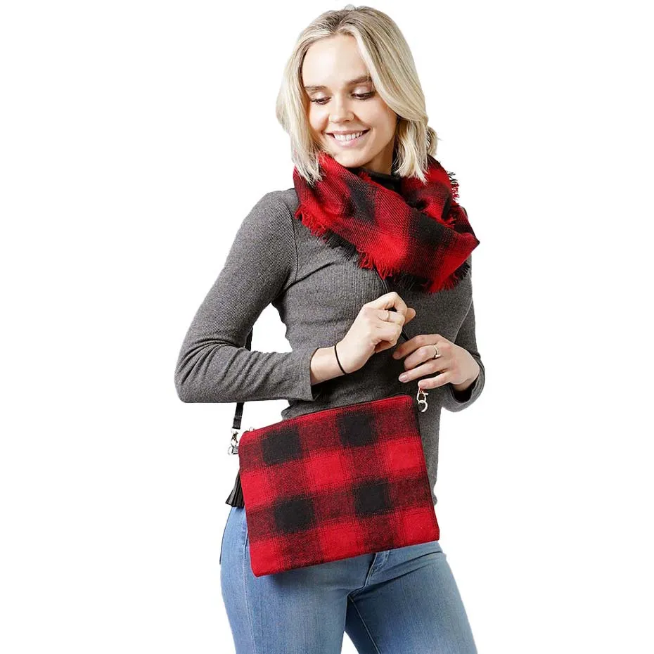 Buffalo Check Crossbody Clutch Bag