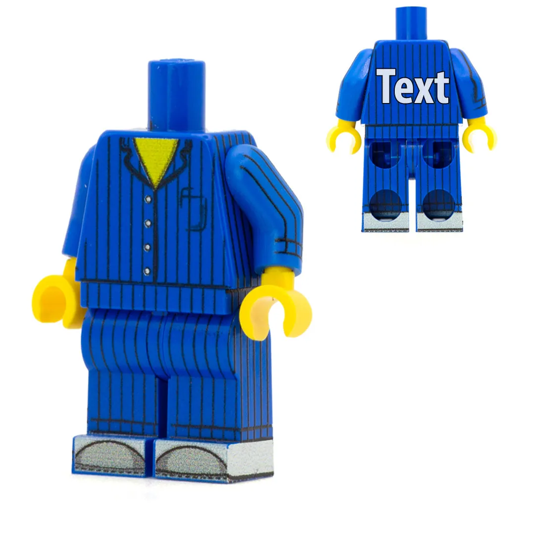 Button Up Pyjamas  - Custom Design Minifigure Outfit