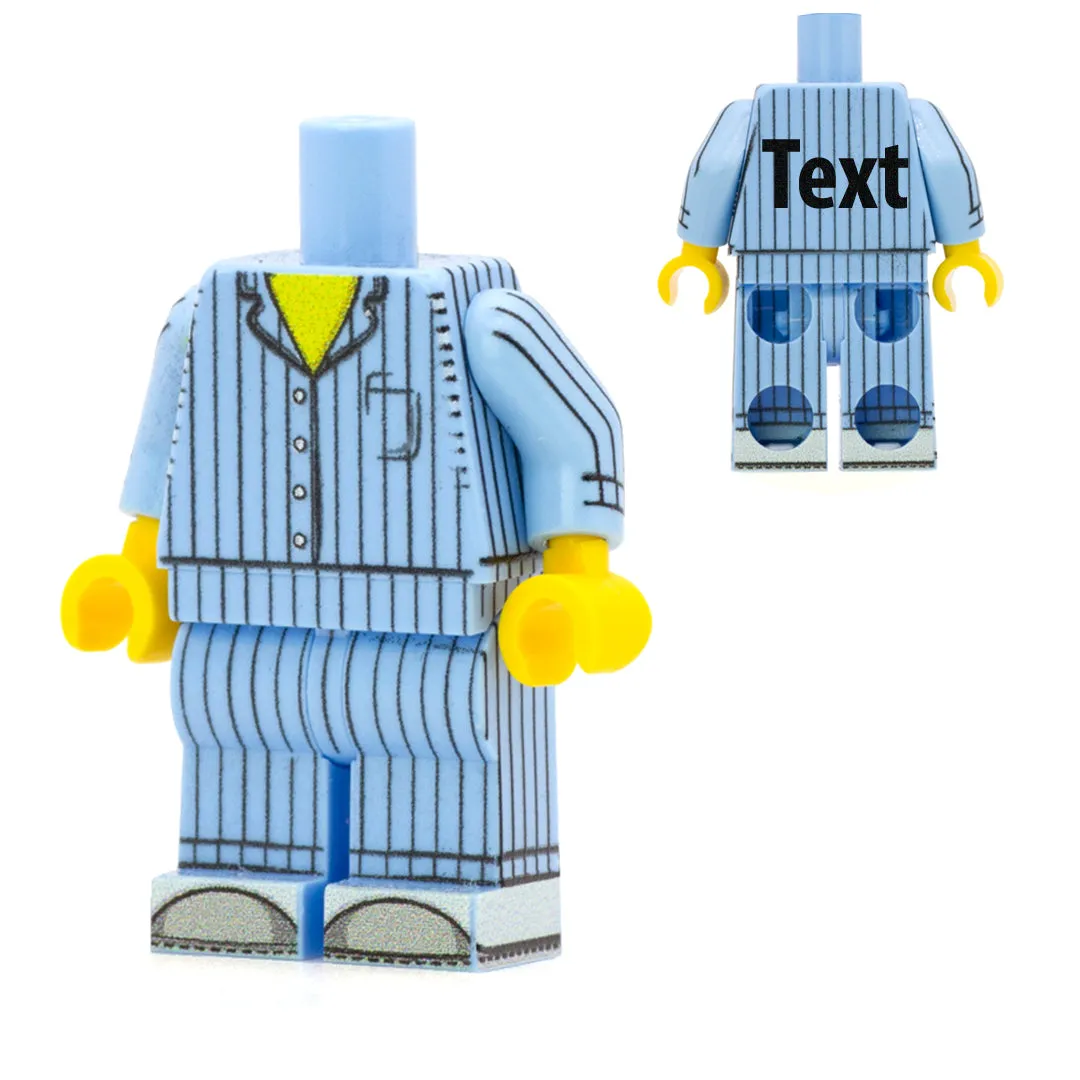 Button Up Pyjamas  - Custom Design Minifigure Outfit