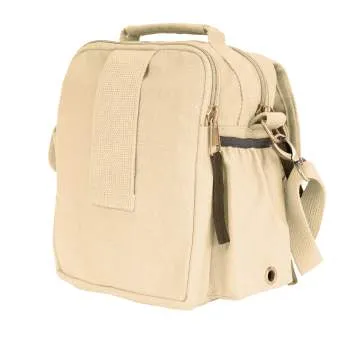 Canvas & Leather Travel Shoulder Bag