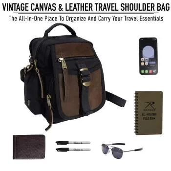 Canvas & Leather Travel Shoulder Bag