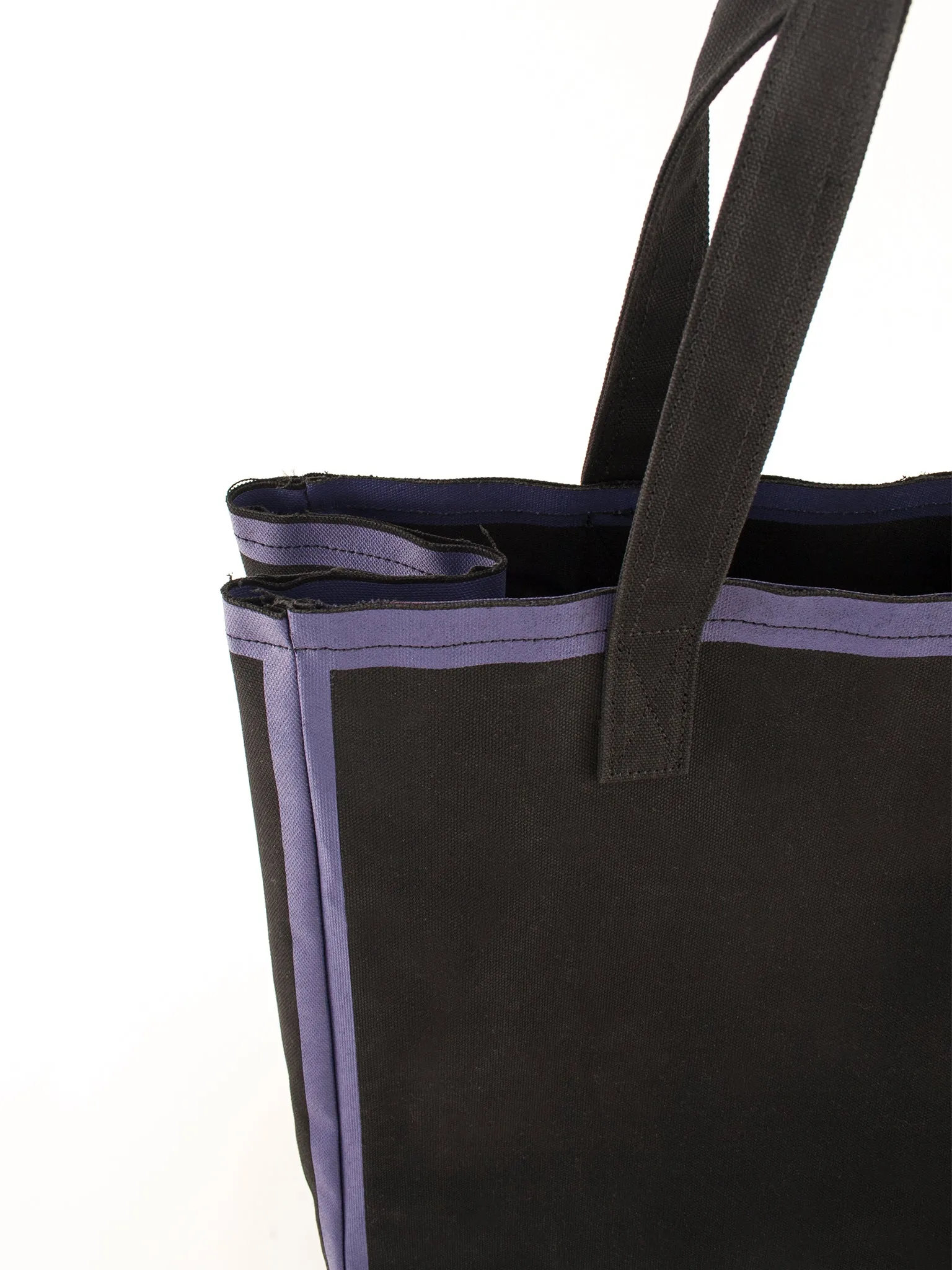 Canvas tote bag, black & purple