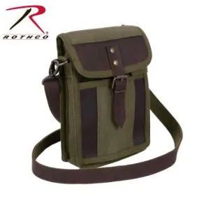 Canvas Travel Portfolio Bag With Leather Accents