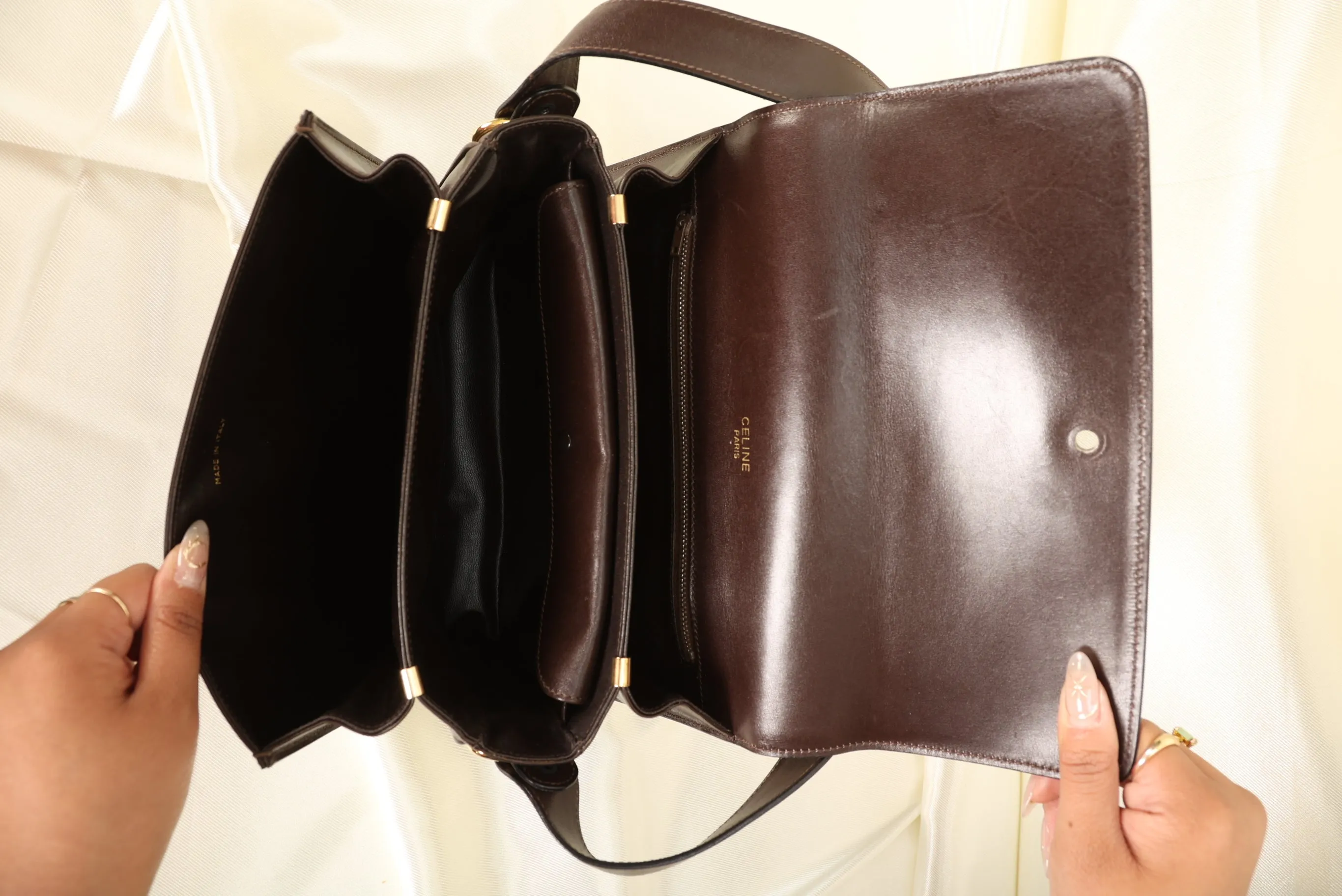 Celine Triomphe Boxcalf Shoulder Bag