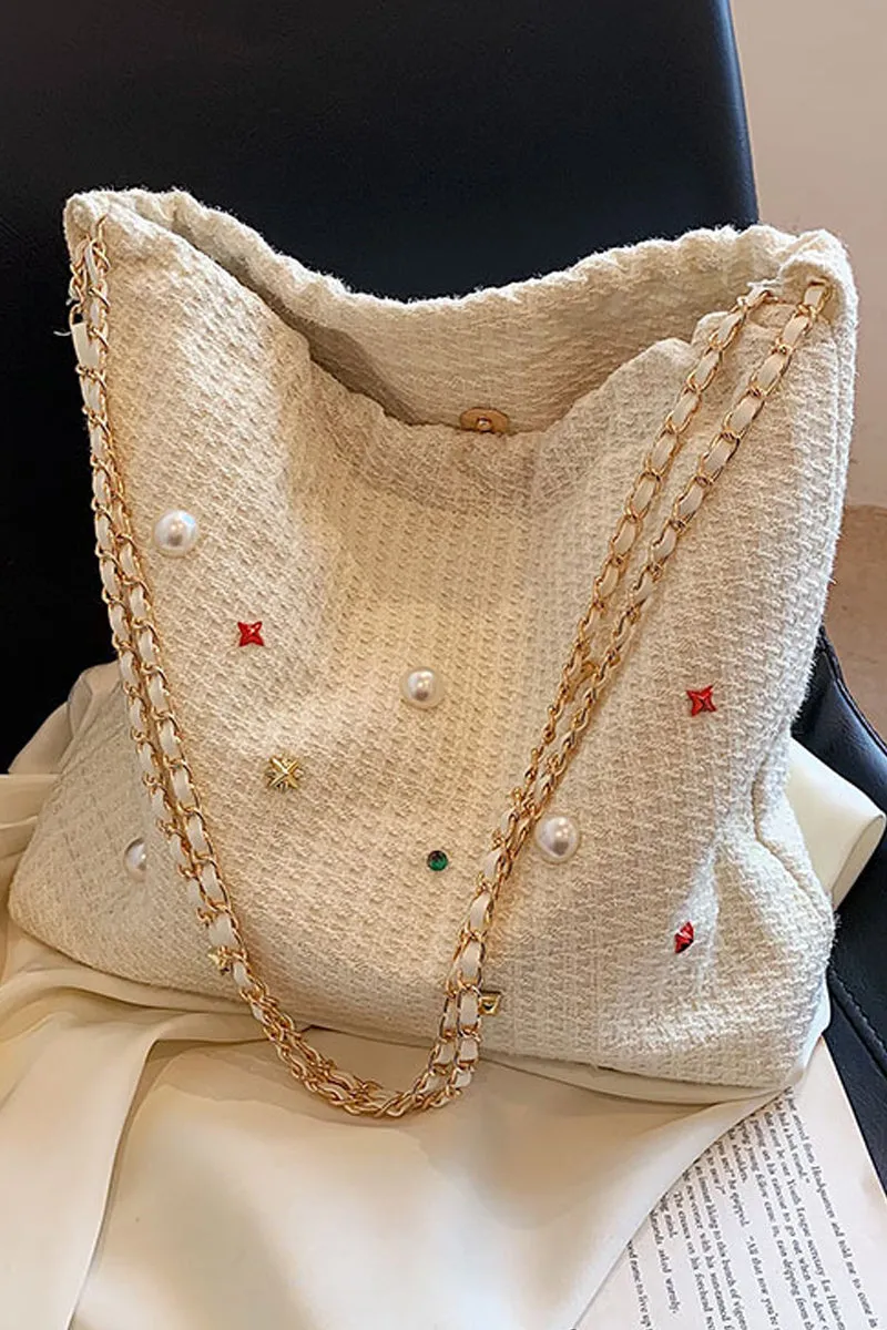 CHAIN SINGLE SHOULDER BUCKET BAG