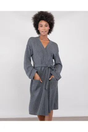 Charcoal Grey Cashmere Robe