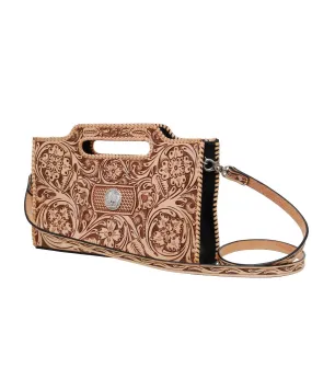 Chic Floral Carving Crossbody Clutch