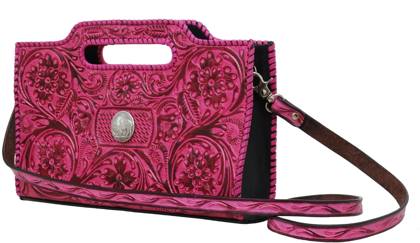 Chic Floral Carving Crossbody Clutch