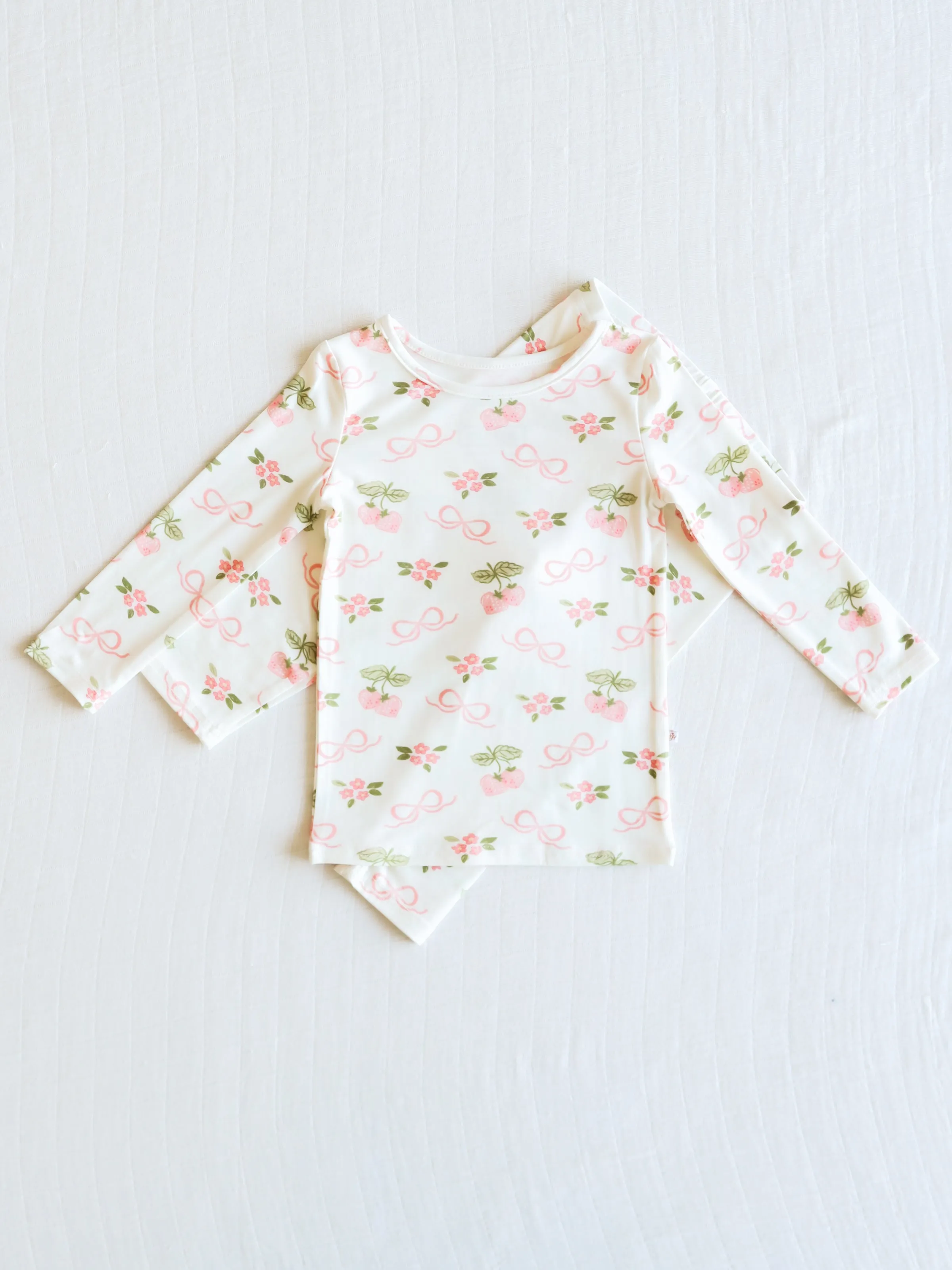 Cloud Fitted Pajamas - Pink Berry Bows