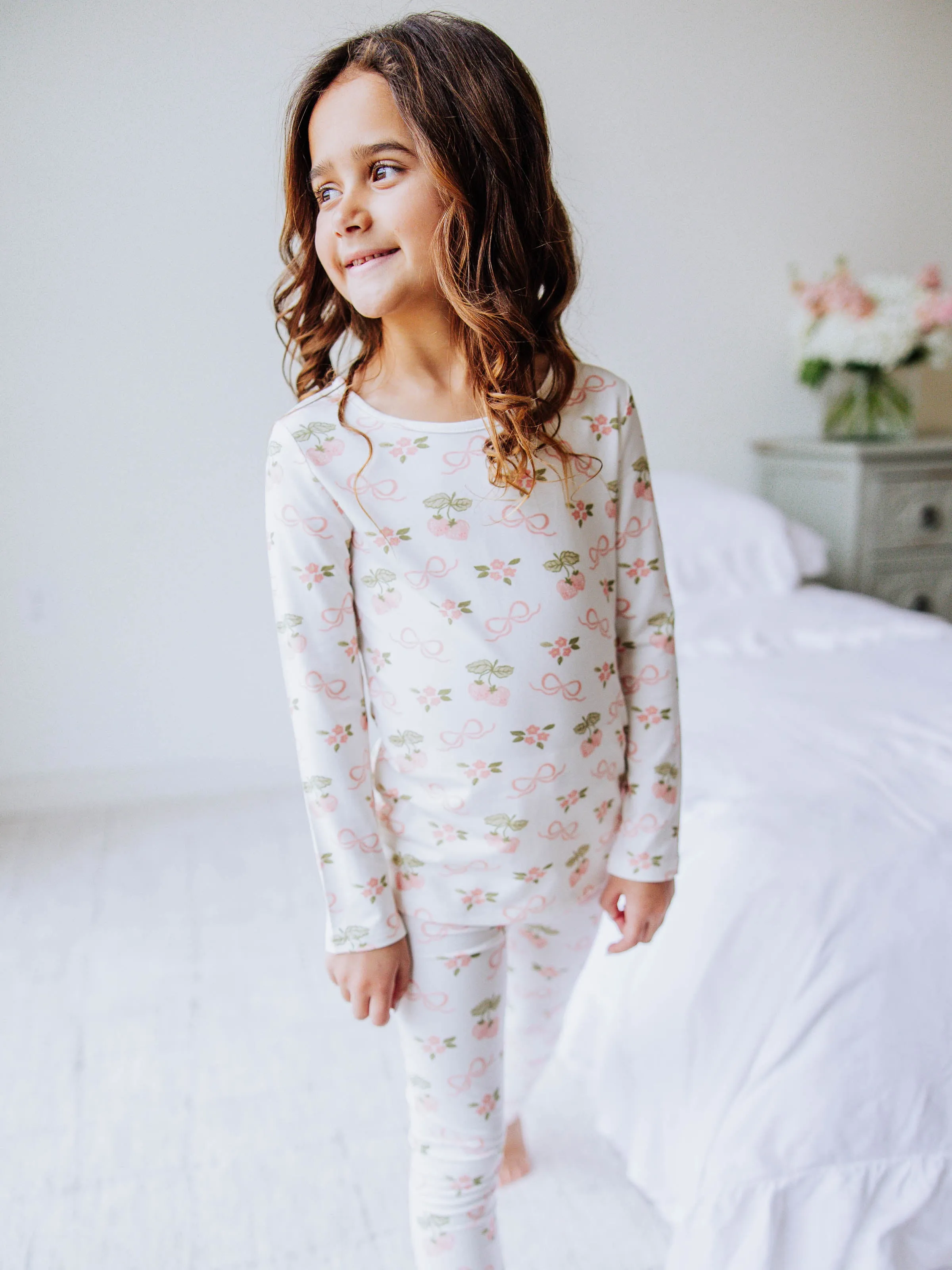 Cloud Fitted Pajamas - Pink Berry Bows