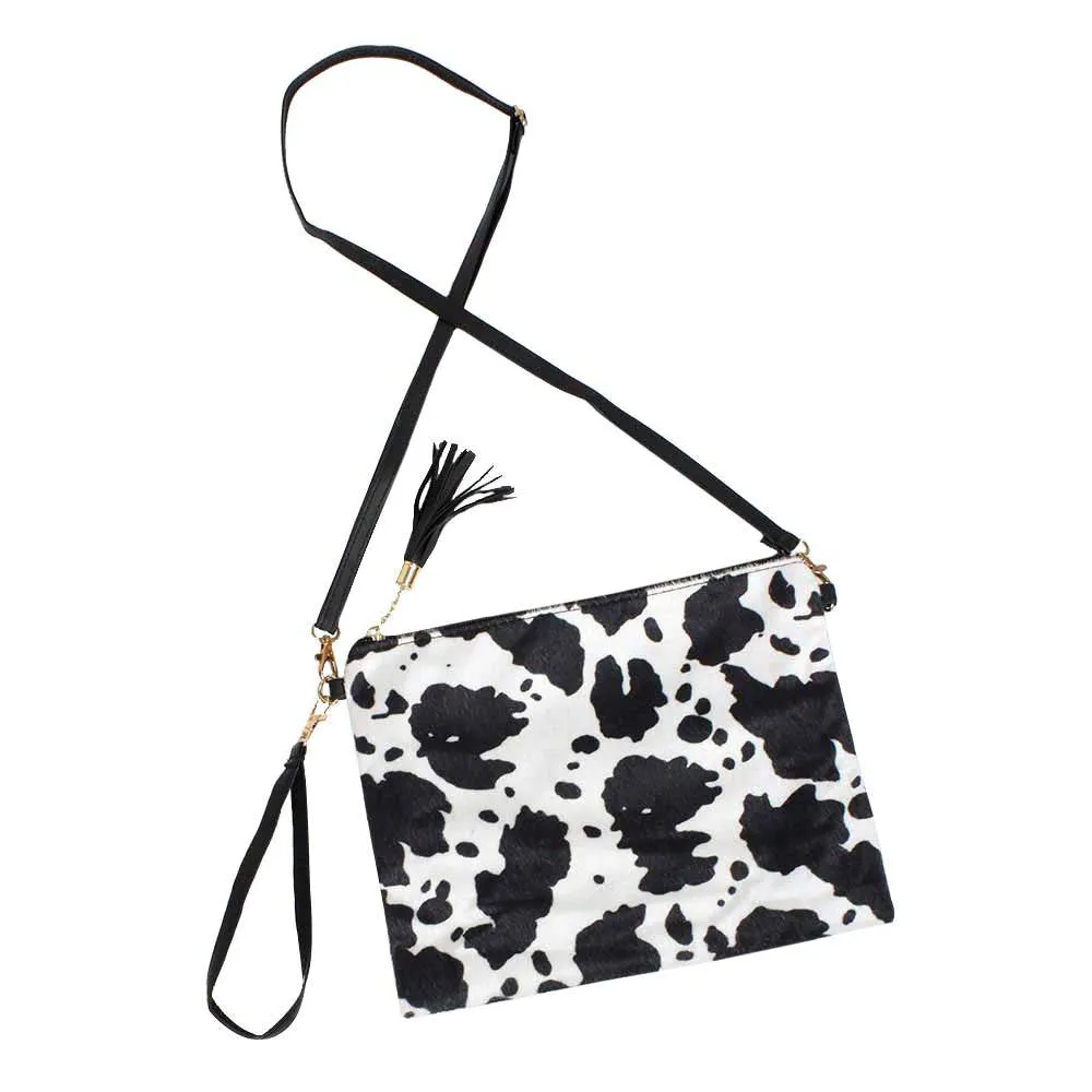 Cow Patterned Crossbody Clutch Bag