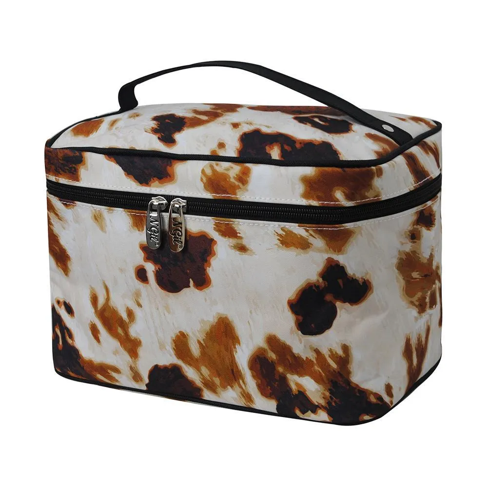 Cow Print NGIL Large Top Handle Cosmetic Case