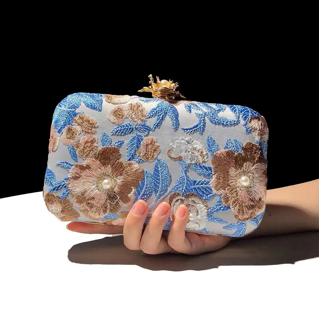 Embroidered Evening Bag, Prom Clutch, Bridal Handmade Clutch-i7bags