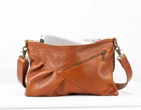 Erato clutch - Brown leather