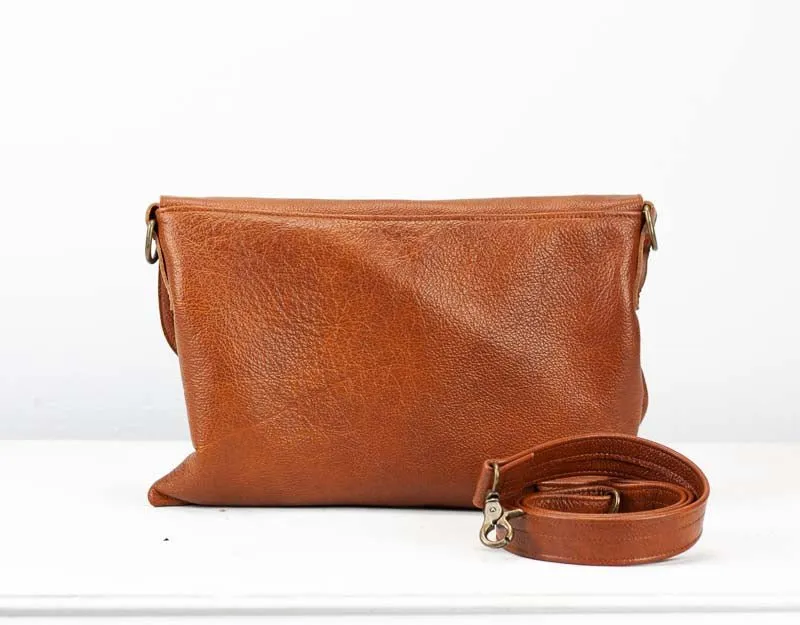 Erato clutch - Brown leather