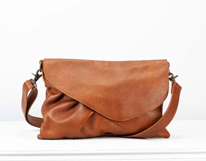 Erato clutch - Brown leather