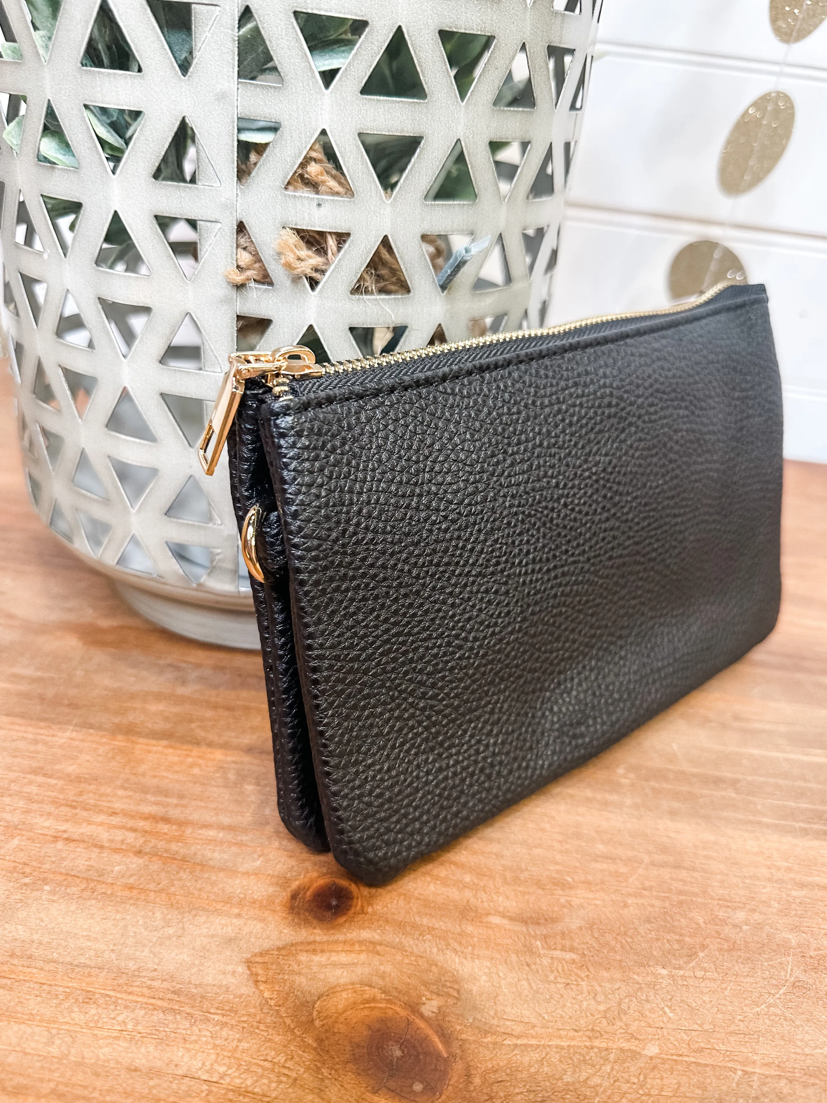 Faux Leather Envelope Crossbody