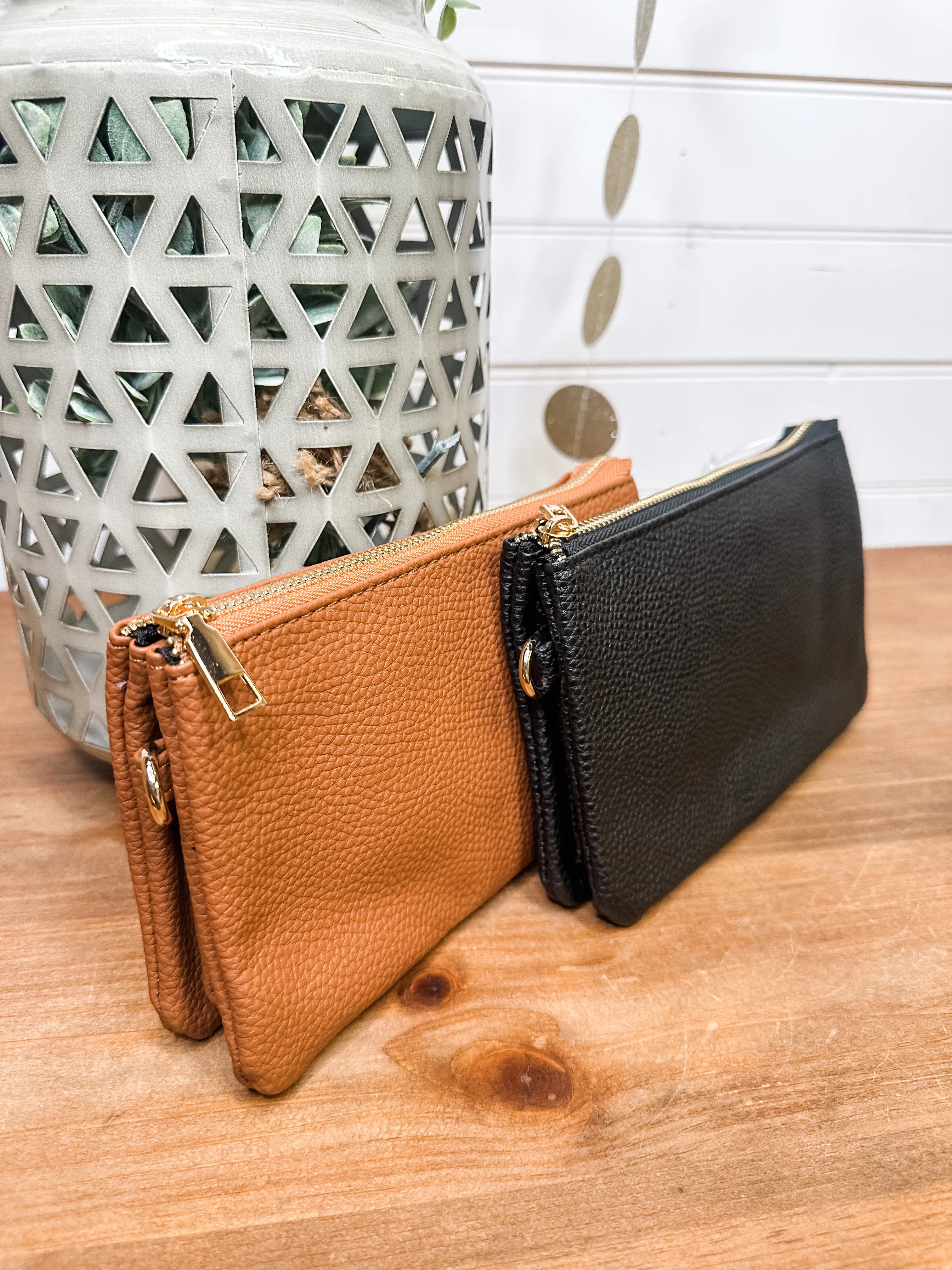 Faux Leather Envelope Crossbody