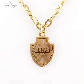 FENDI Crest Charm Necklace