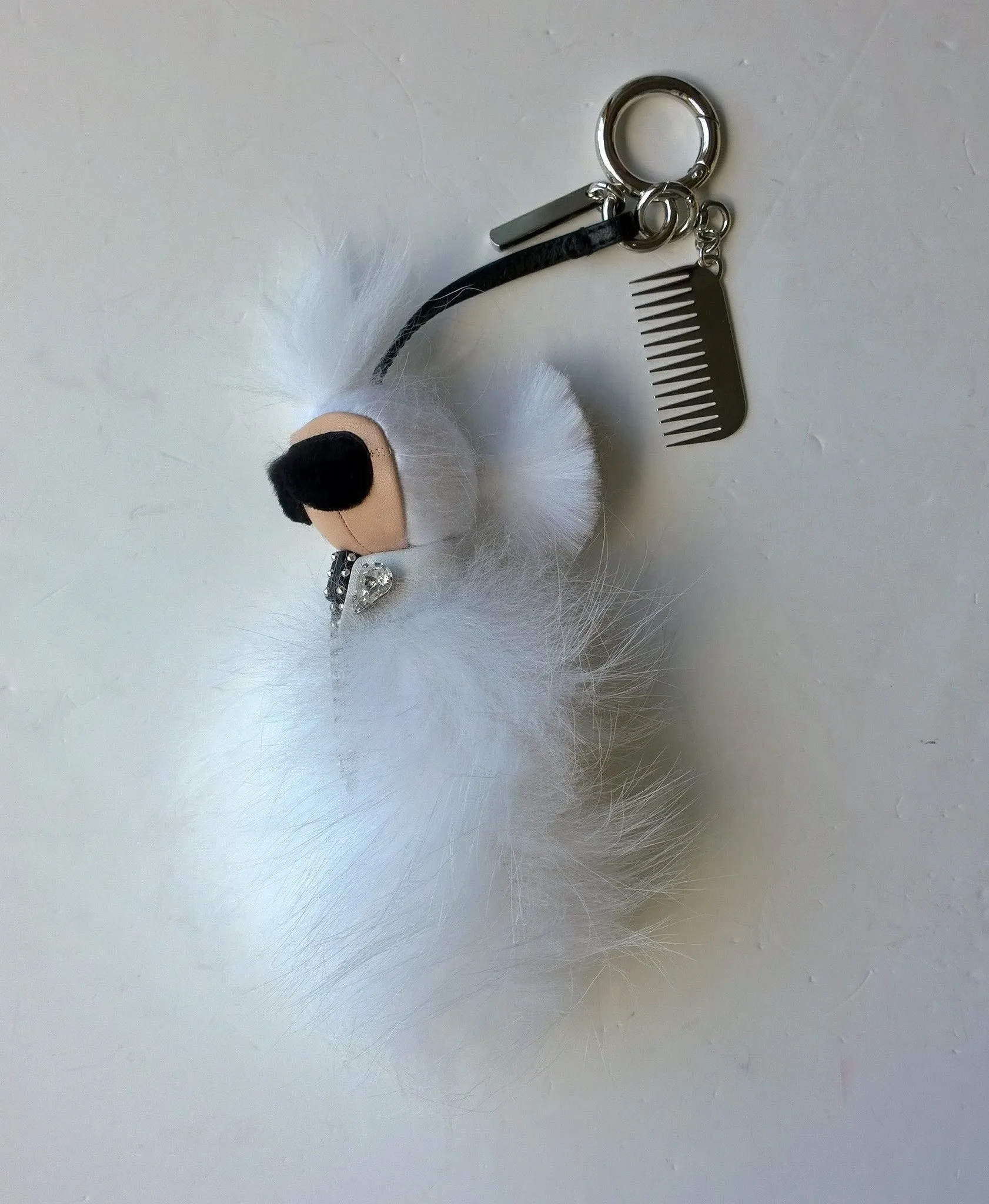 Fendi Mini Karlito Snow White with Silver Comb