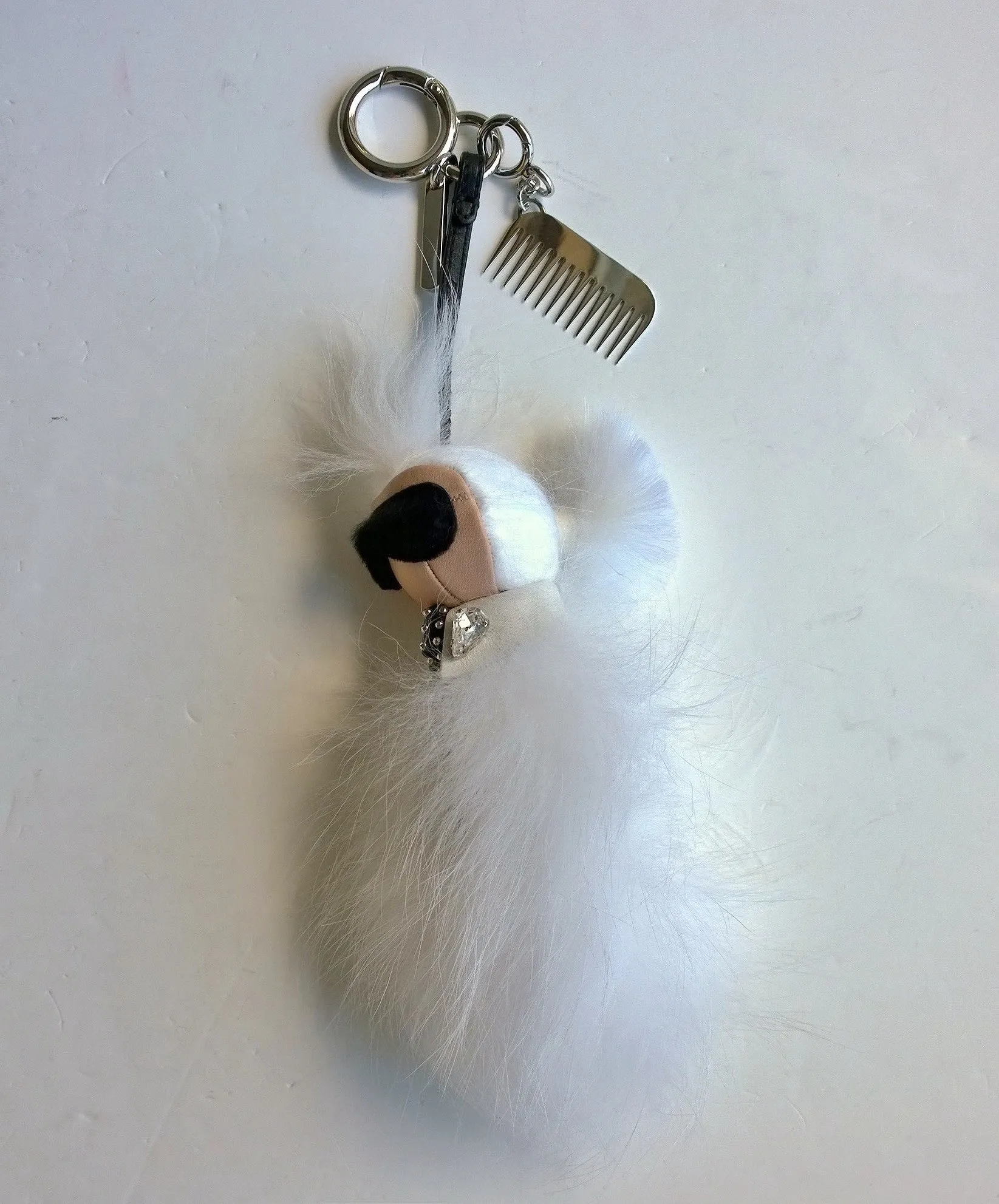 Fendi Mini Karlito Snow White with Silver Comb