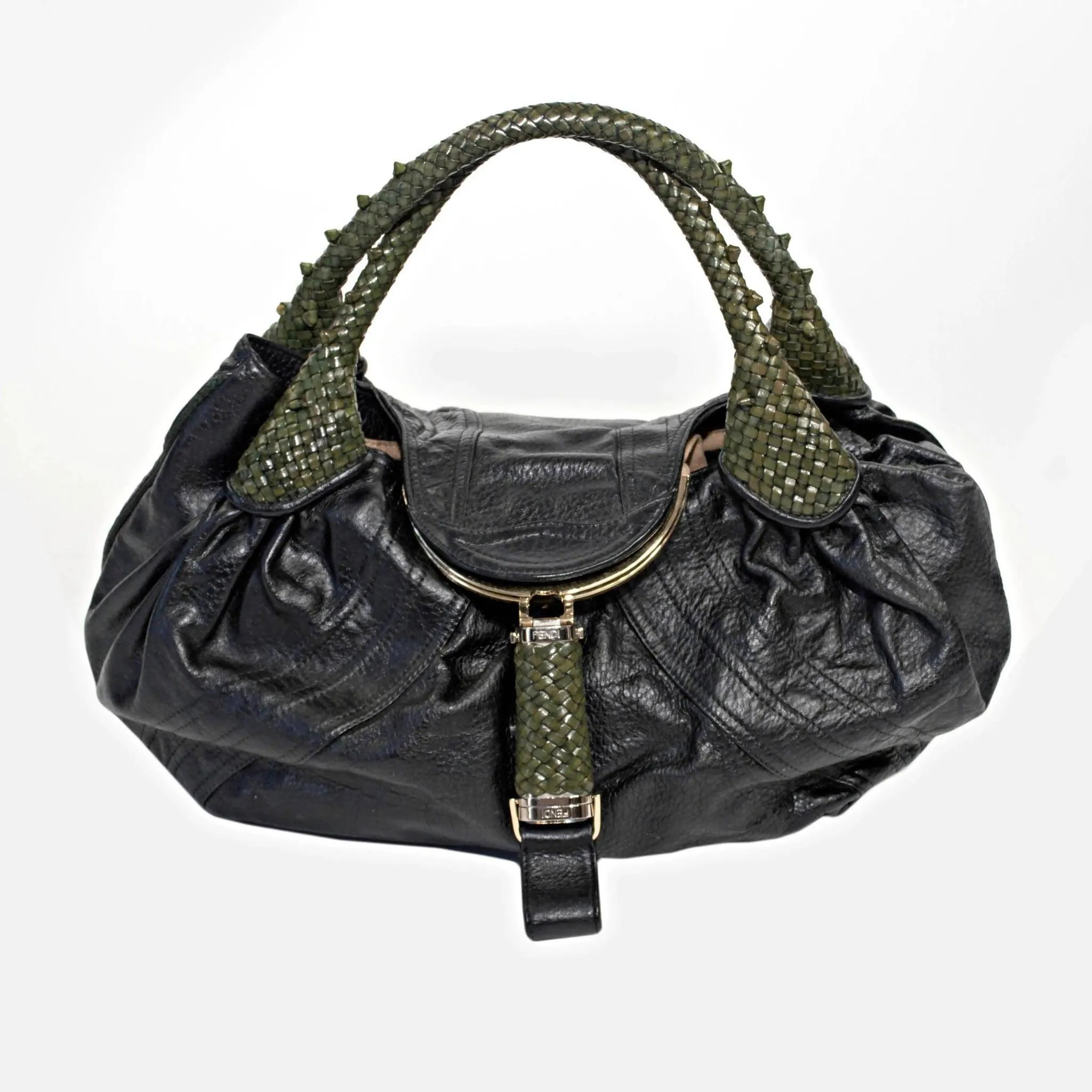 FENDI Nappa Black Leather Bag